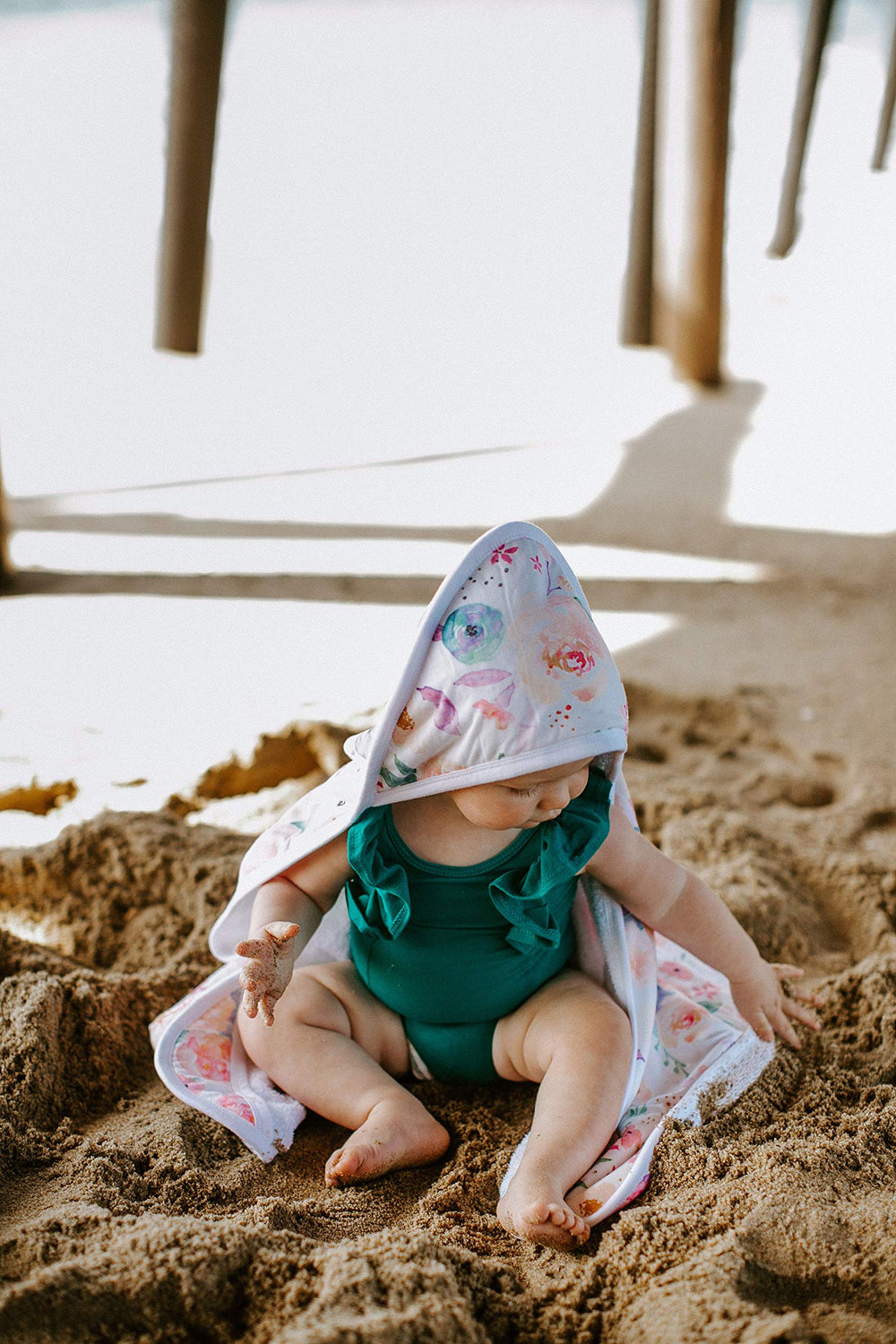 Copper Pearl Hooded Bath Towel Bloom big kid size 50x29.5 for growing children.
