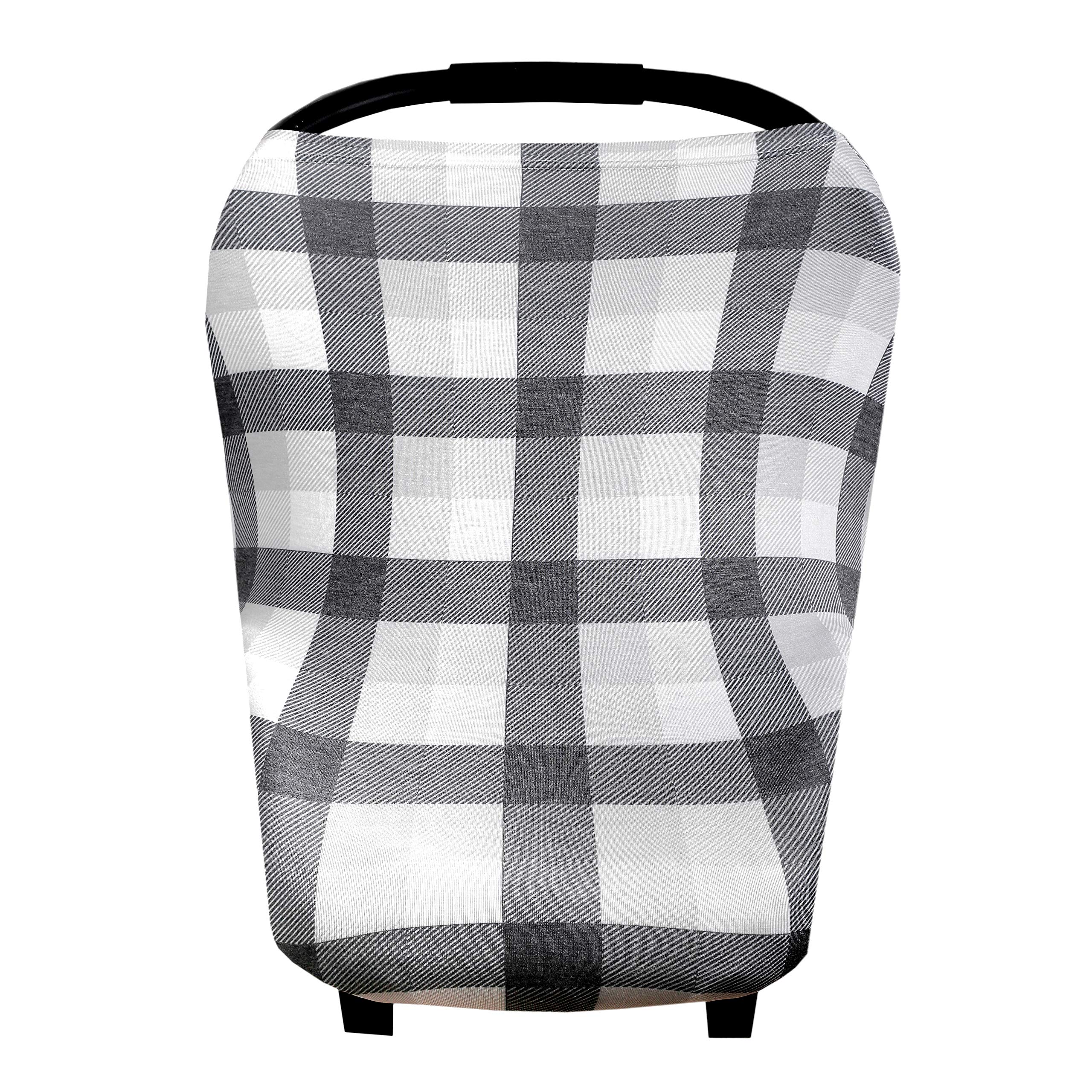 Copper Pearl Hudson car seat cover demonstrates versatile protection and easy nursing access.