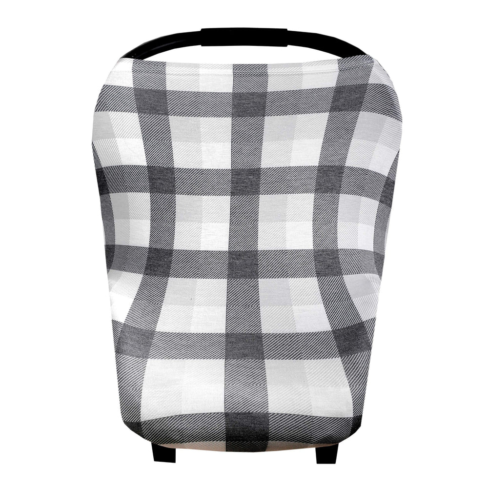 Copper Pearl Hudson car seat cover demonstrates versatile protection and easy nursing access.
