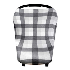 Copper Pearl Hudson car seat cover demonstrates versatile protection and easy nursing access.