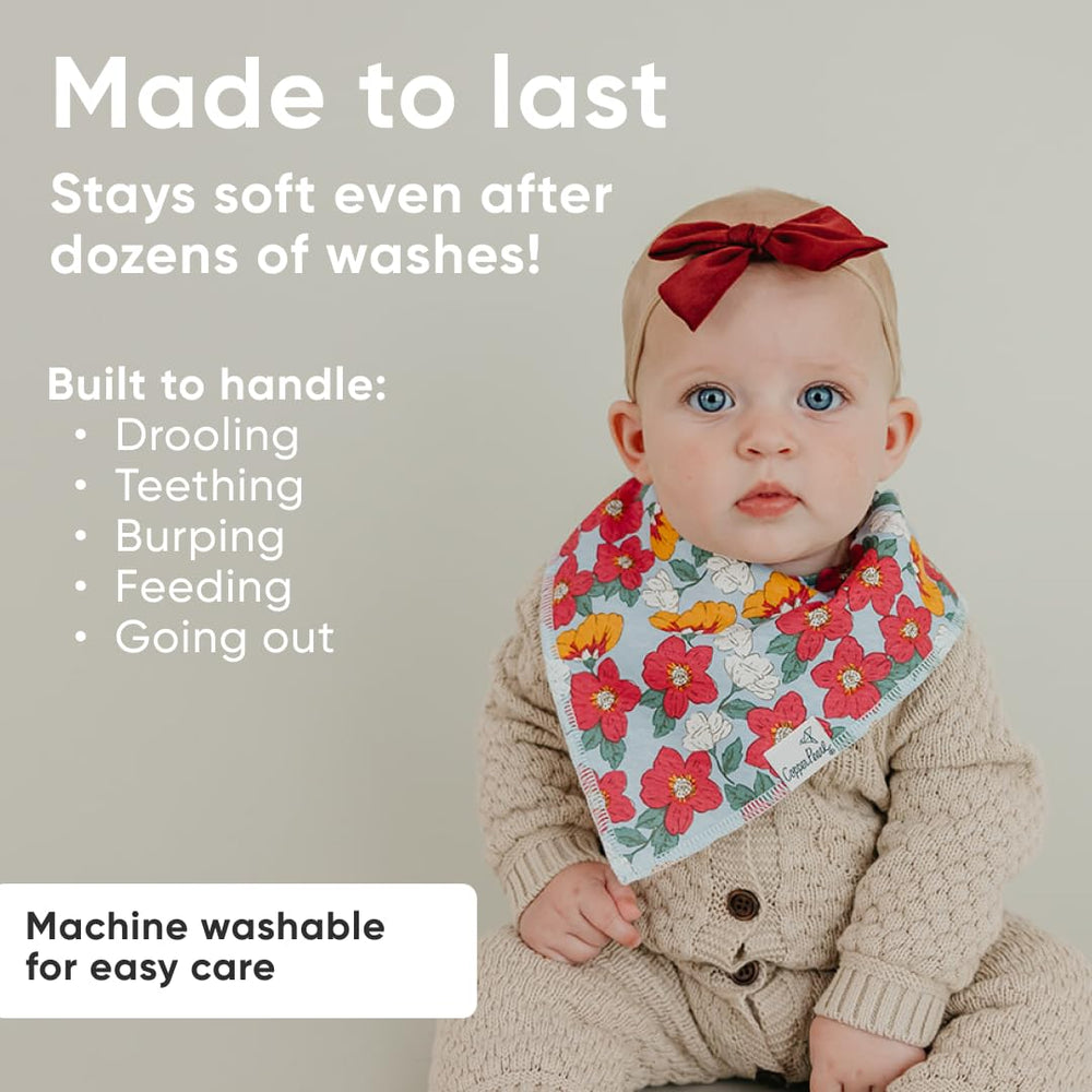 Copper Pearl Ivy bibs adjustable snaps ensure a comfortable fit through teething