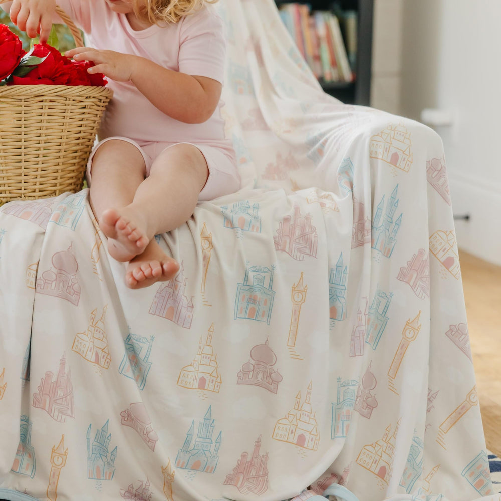 Copper Pearl Jumbo knit blanket princess palaces in bedroom setup for extra warmth