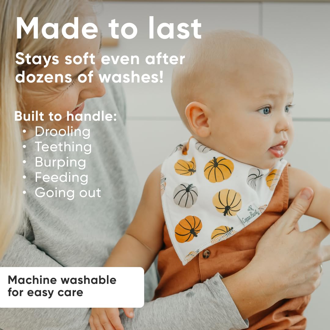 Copper Pearl Karver bib stays-put snaps ensure secure wear without irritating skin.