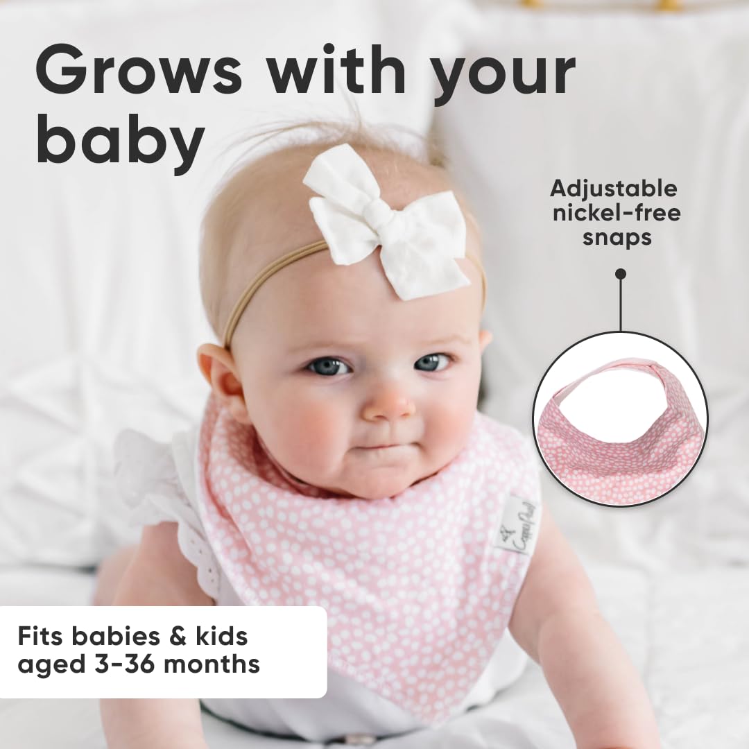 Copper Pearl Leilani bib care close-up shows machine washable durability
