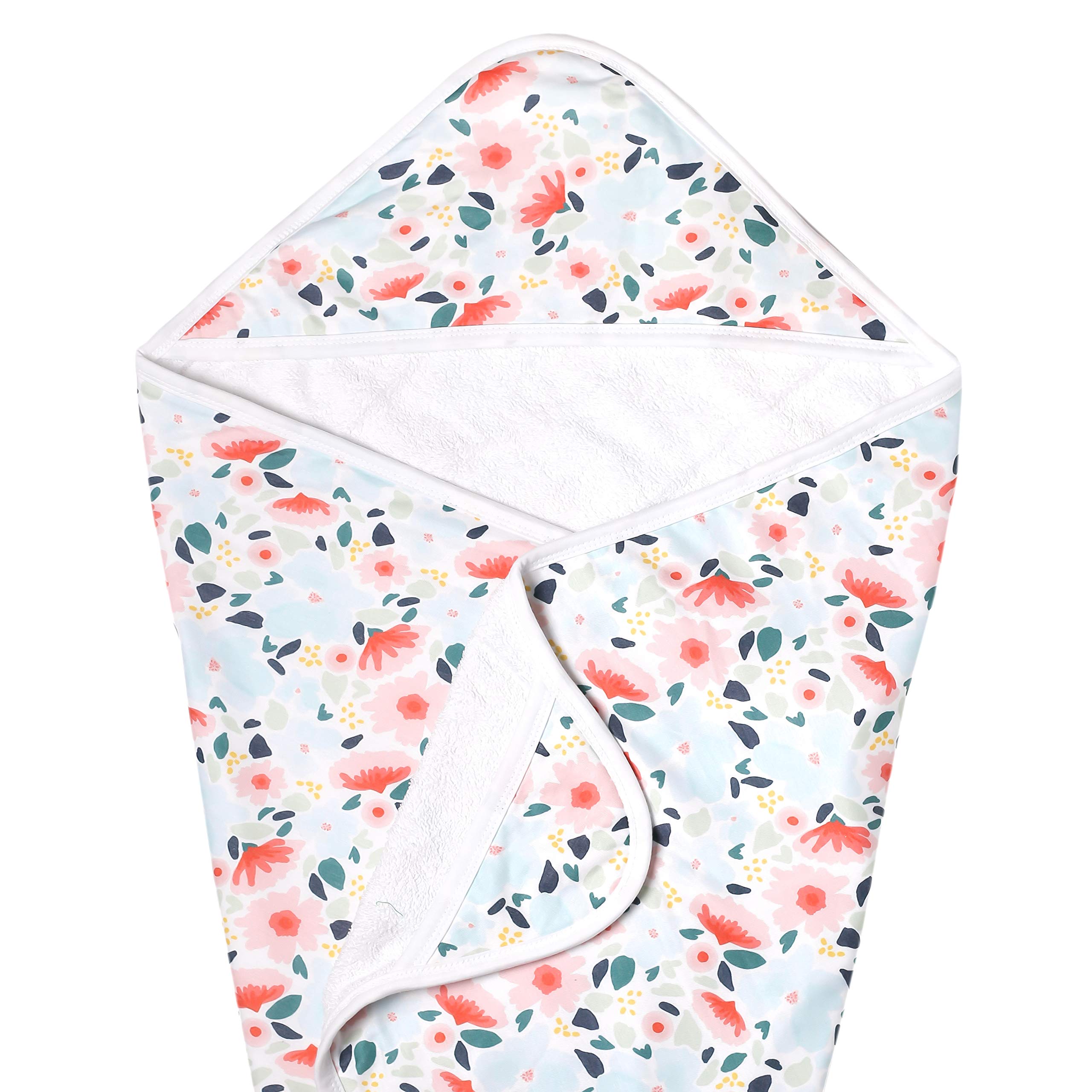 Copper Pearl Leilani hooded towel front view highlights soft knit exterior for bath time warmth.