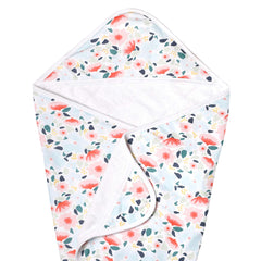 Copper Pearl Leilani hooded towel front view highlights soft knit exterior for bath time warmth.