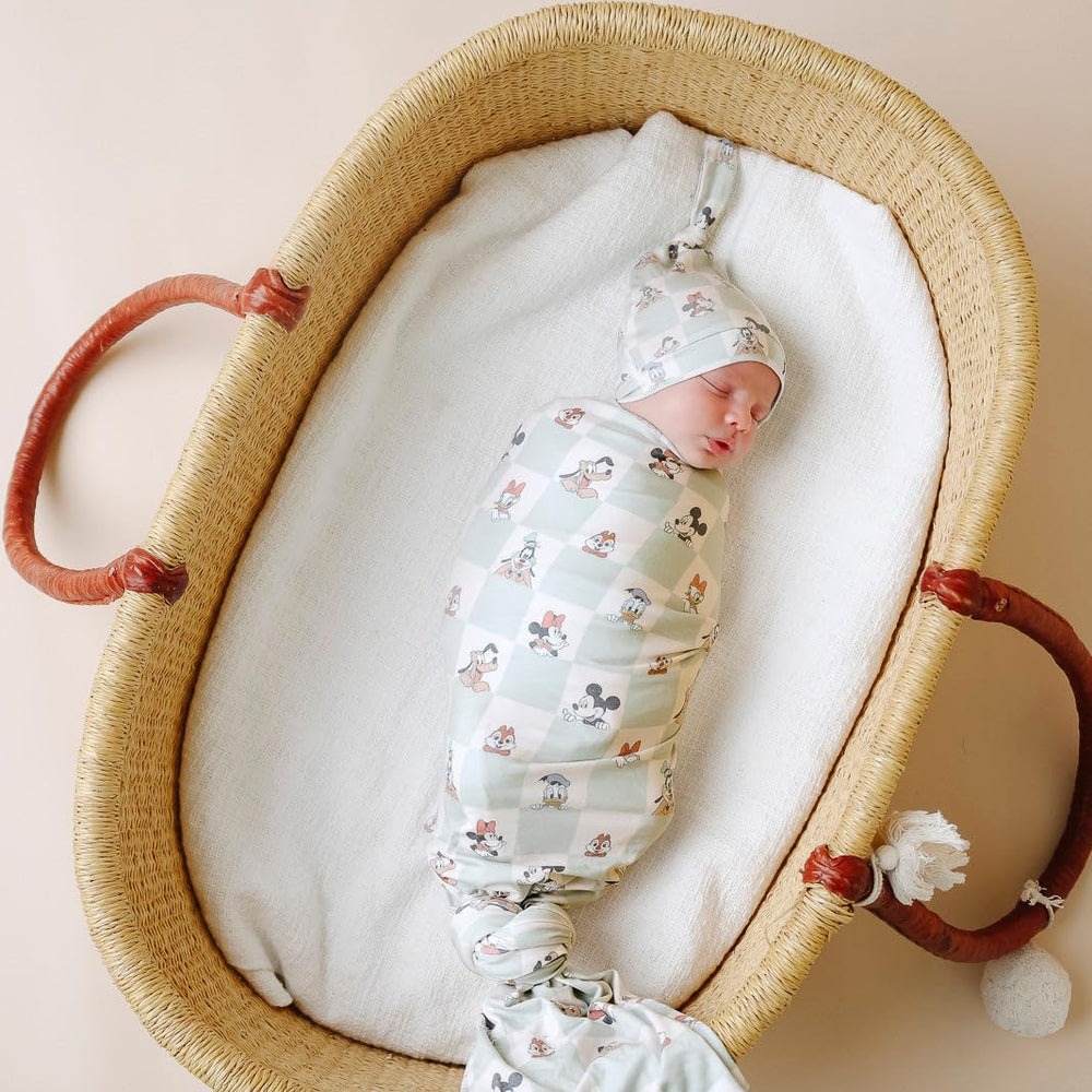 Copper Pearl Mickey Mouse & Friends swaddle blanket gift-ready design for new parents