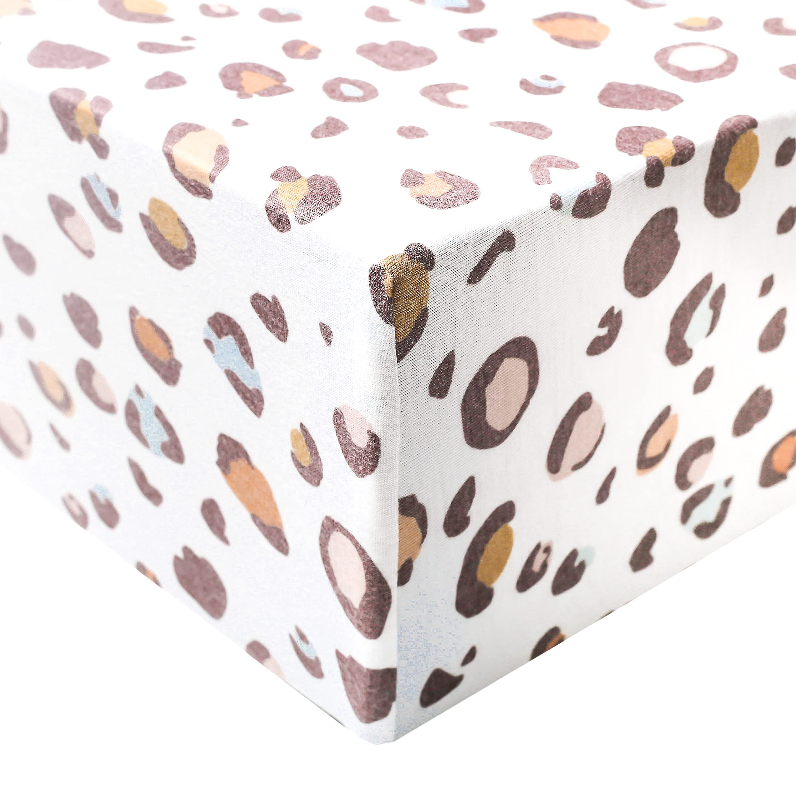 Copper Pearl Millie premium knit crib sheet closeup shows soft fabric and breathable weave.