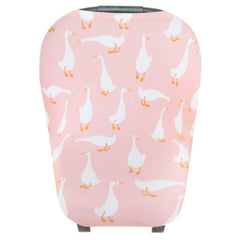 Copper Pearl multi-use cover for car seat providing sun and wind protection on the go