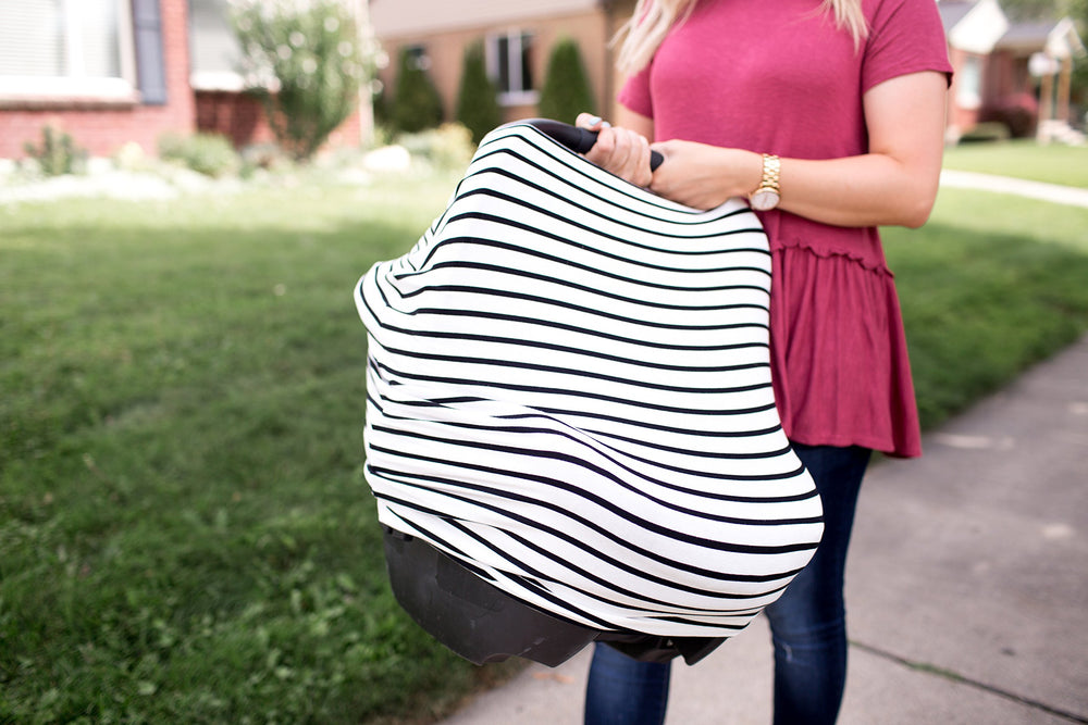 Copper Pearl multi-use cover folds compactly for purse-ready storage and on-the-go use.