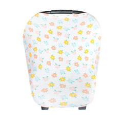 Copper Pearl Daisy multi-use cover on a car seat showing all-season protection.