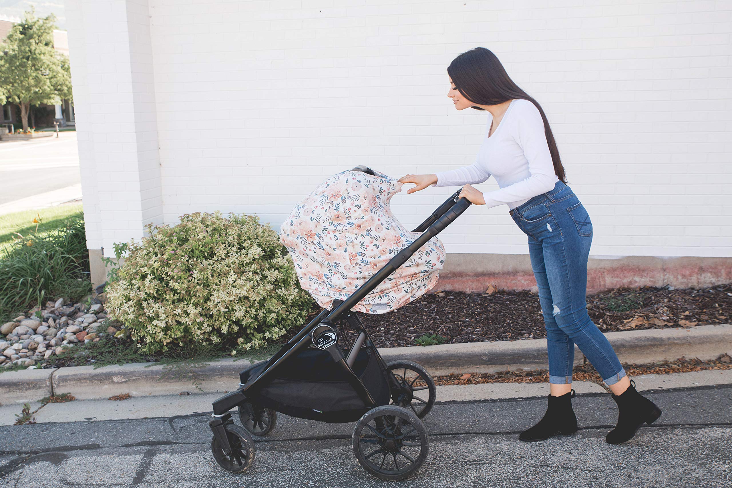 Copper Pearl fold-and-store capability-autumn print fits in a diaper bag.