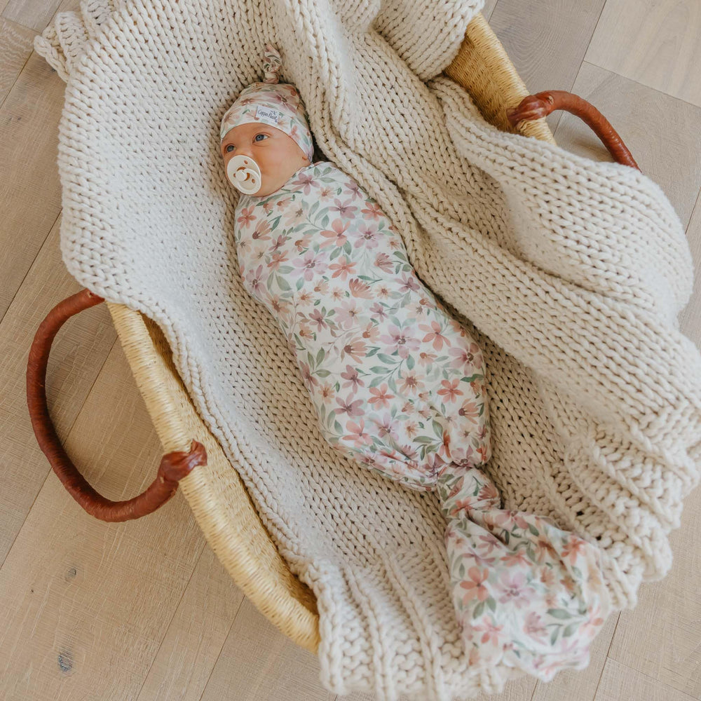 Copper Pearl Natalie Knit Blanket Single folded to showcase plush, cozy texture