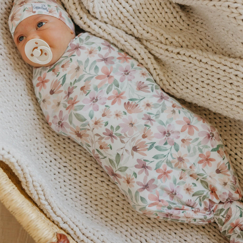Copper Pearl Natalie Knit Blanket Single laid in a nursery for stylish softness