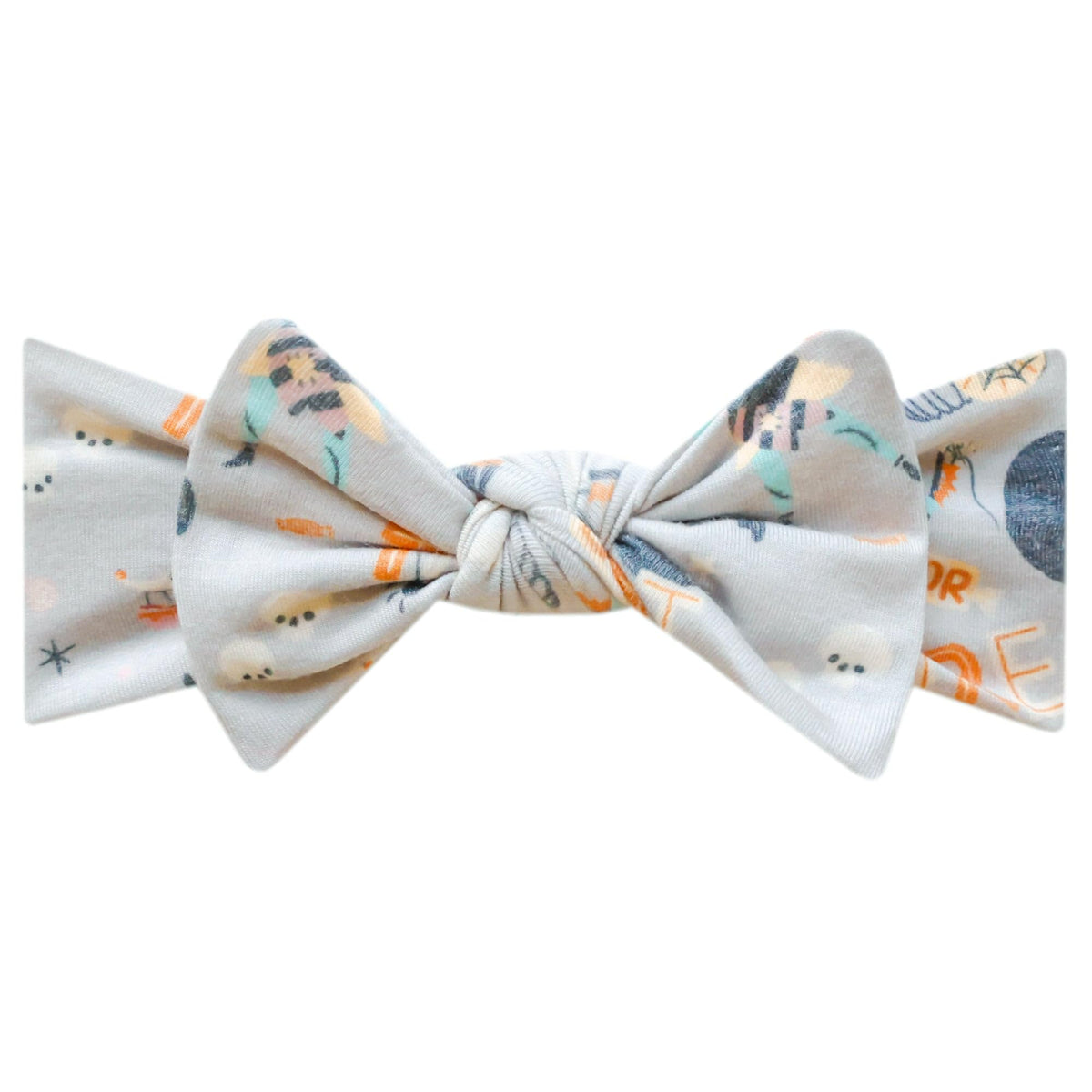 Copper Pearl Nightmare Before Christmas headband bow for newborn style and soft stretch comfort