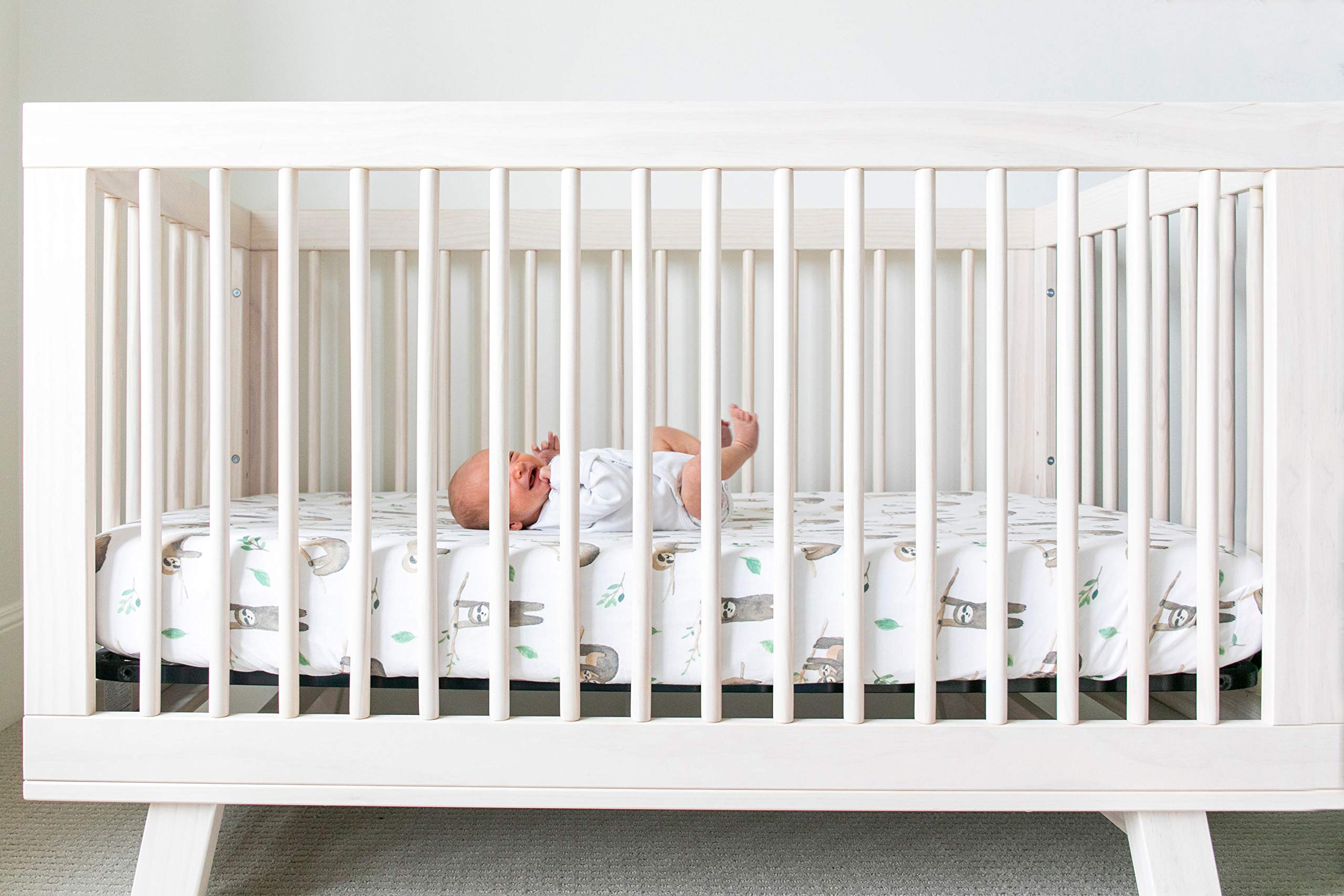 Copper Pearl Noah crib sheet folded neatly for display