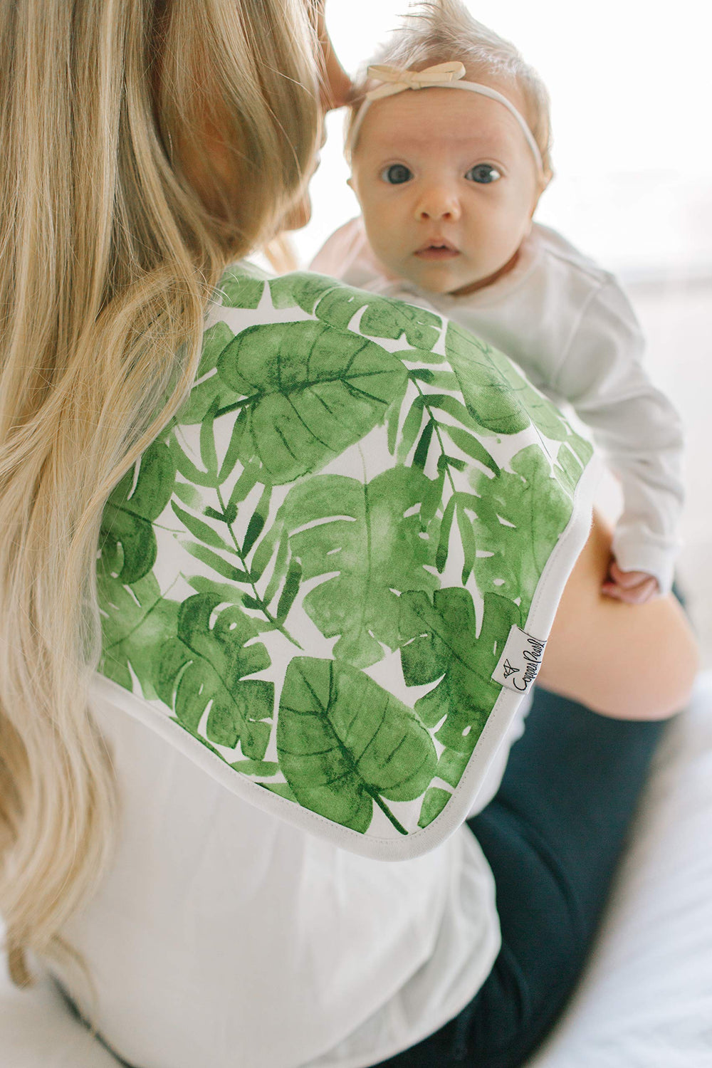 Copper Pearl Noah set burp cloths easy-care design for busy parents with machine wash convenience.