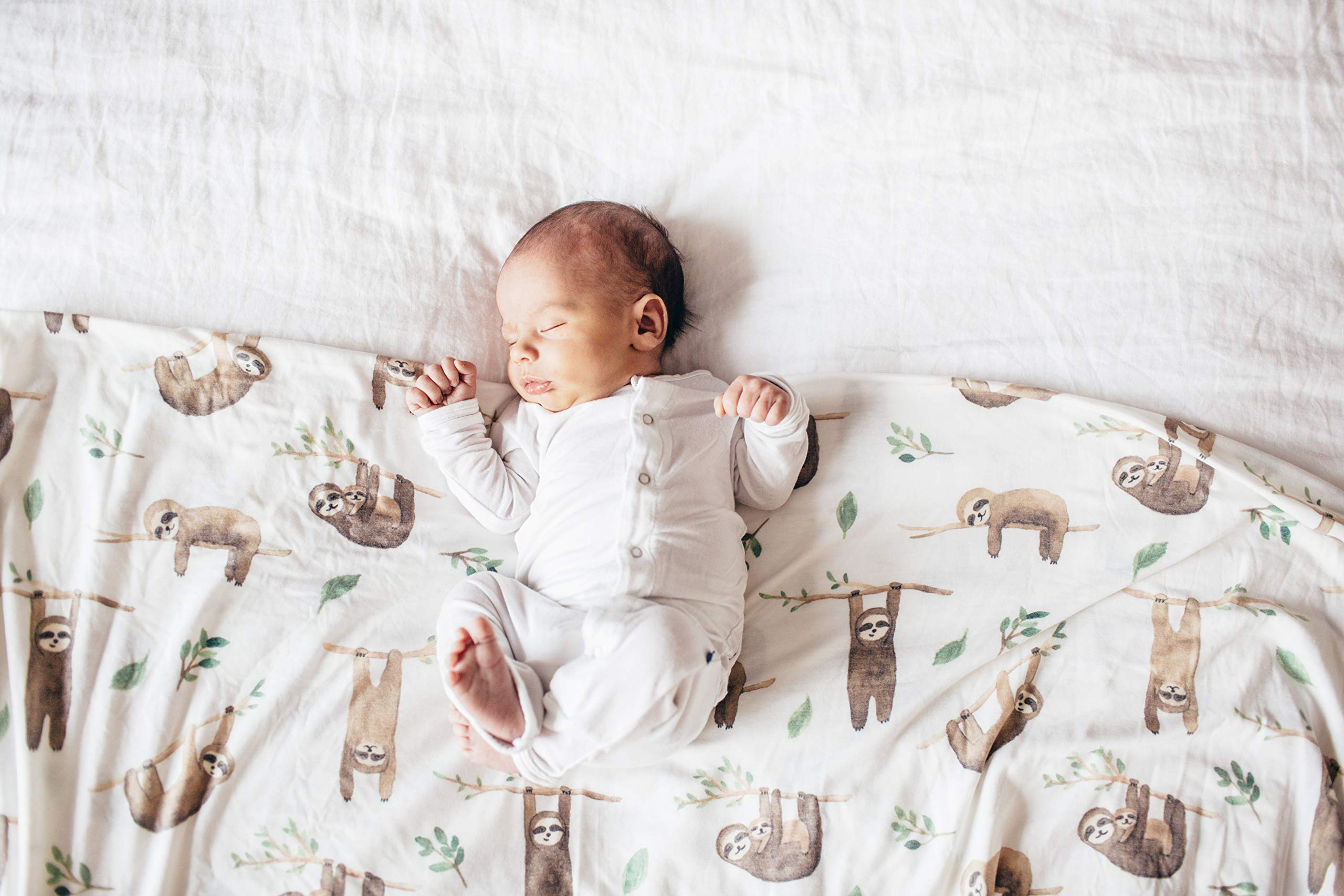 Copper Pearl Noah swaddle blanket close-up fabric reveals soft rayon blend and gentle texture.