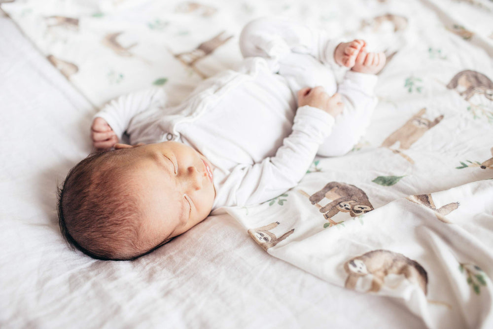 Copper Pearl Noah swaddle blanket gift-ready packaging makes a thoughtful baby gift.