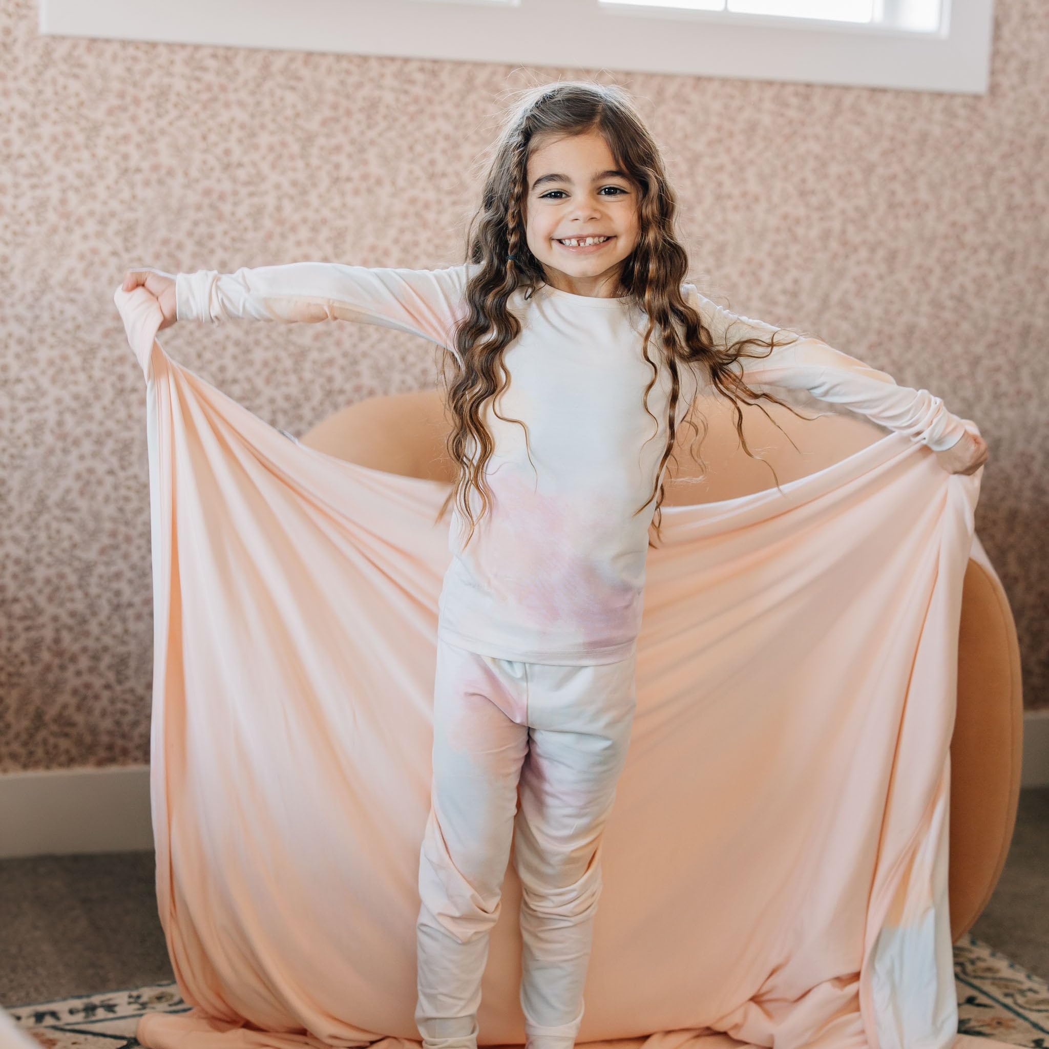 Copper Pearl Nova large premium knit quilt closeup fabric shows ultra-soft stretch and durability.