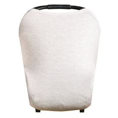 Copper Pearl oat multi-use cover protects baby on shopping cart surfaces