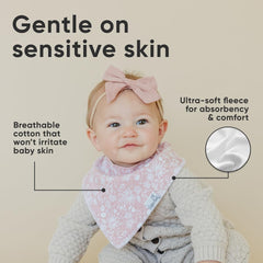 Copper Pearl olive bib fabric detail reveals breathable plush cotton.