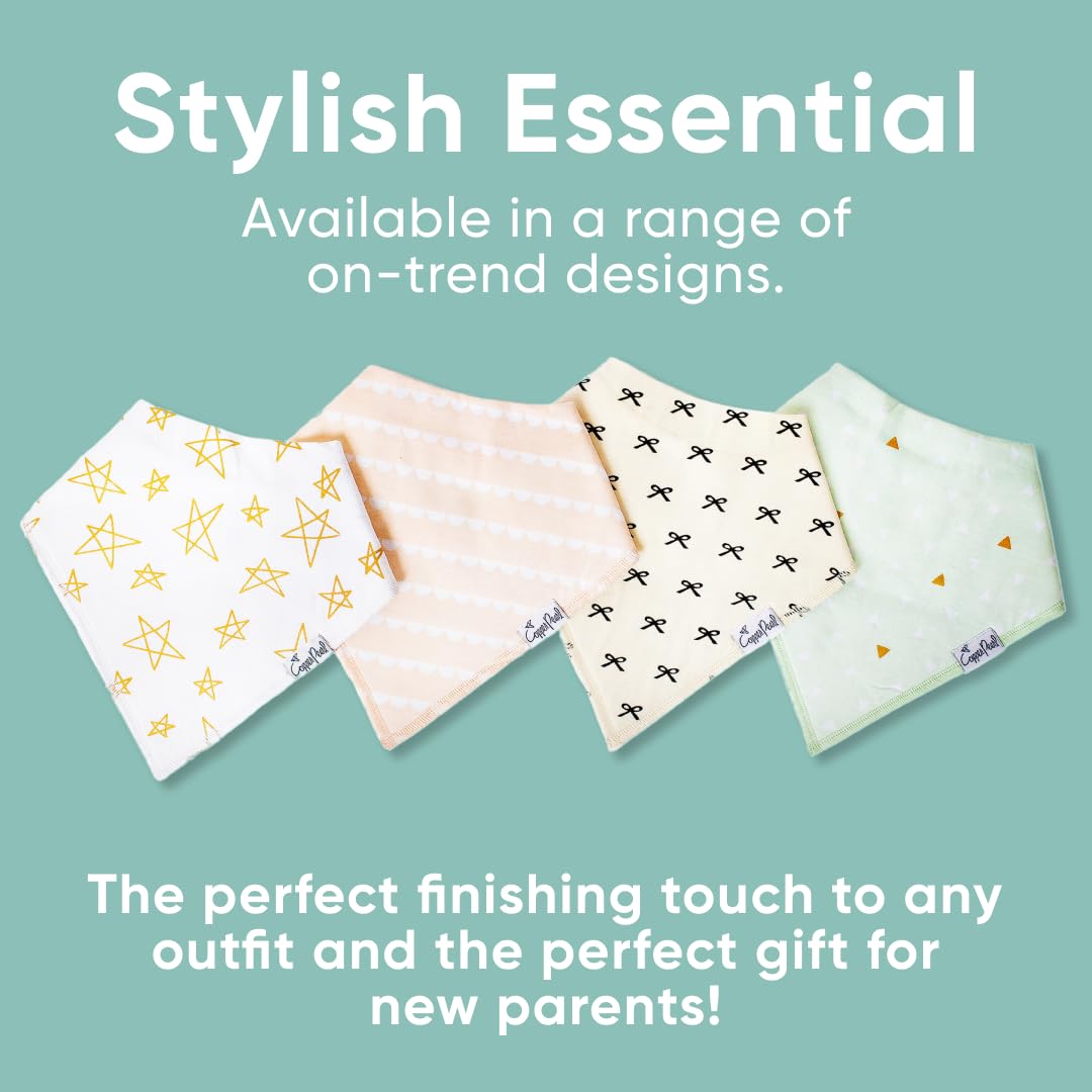 Copper Pearl Paris Set multi-use bibs; ideal as teething bibs, drool bibs, or washcloths.