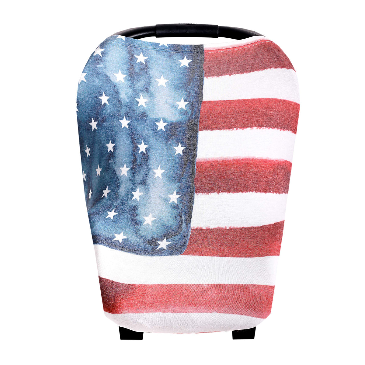 Copper Pearl Patriot car seat cover in navy stripe offers versatile 5-in-1 protection for outings.