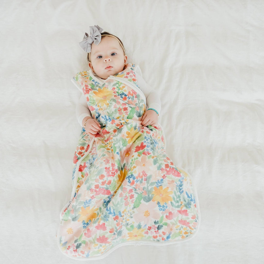 Copper Pearl sleep bag top zipper design allows easy on-and-off while keeping baby snug