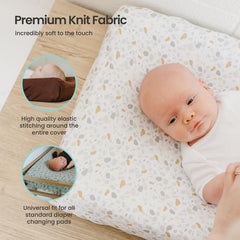 Copper Pearl Premium Knit Changing Pad Cover trendy nursery design complements décor