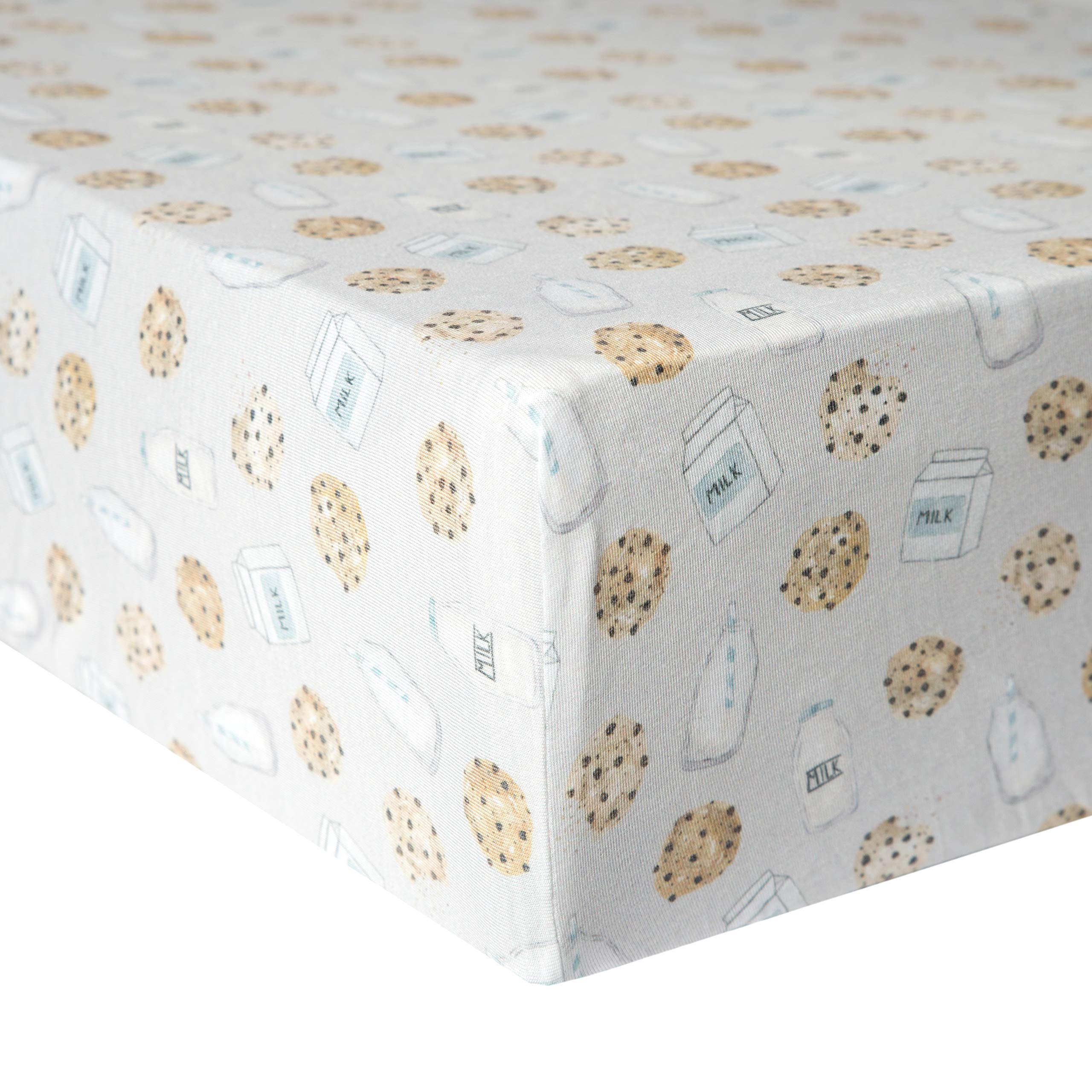 Copper Pearl premium knit crib sheet closeup shows soft fabric texture for baby comfort