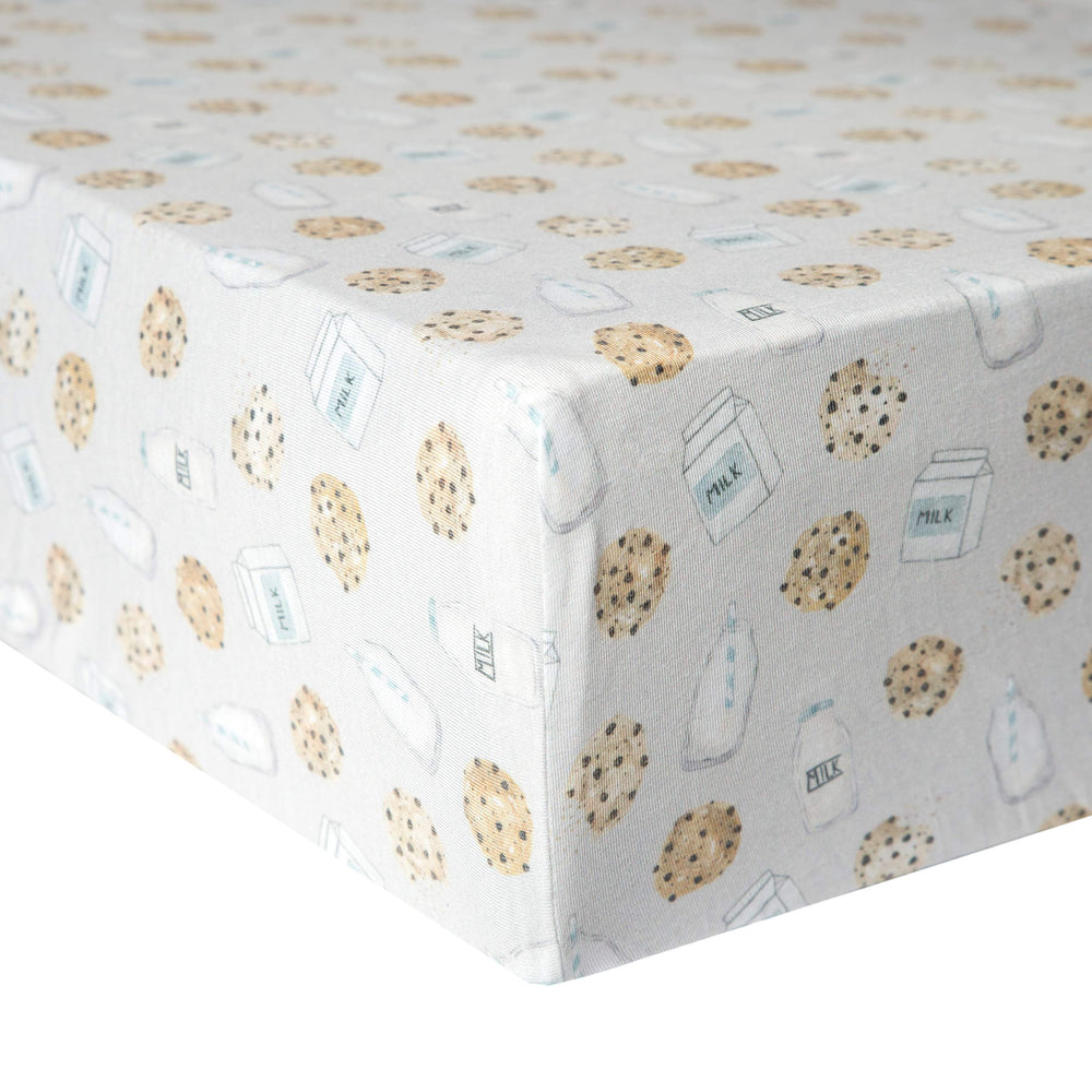 Copper Pearl premium knit crib sheet closeup shows soft fabric texture for baby comfort