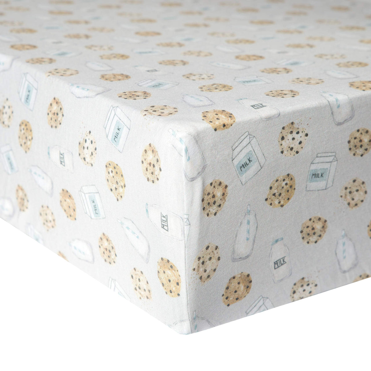 Copper Pearl premium knit crib sheet closeup shows soft fabric texture for baby comfort