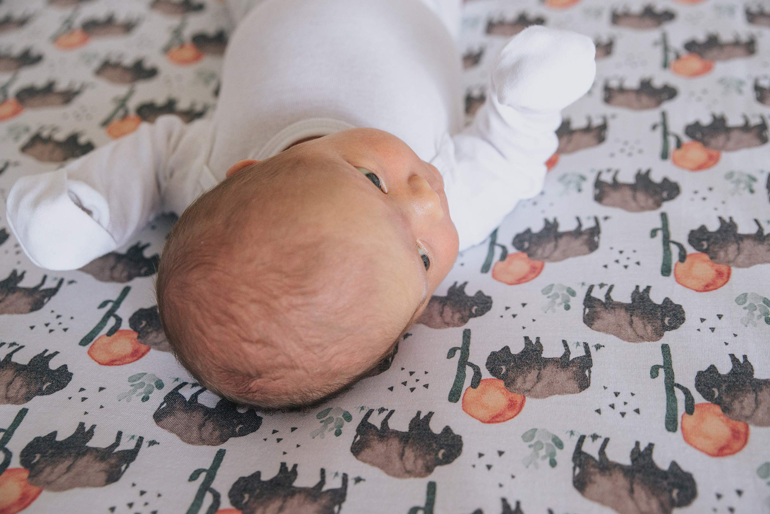 Copper Pearl premium knit crib sheet elastic edge wrap stays in place