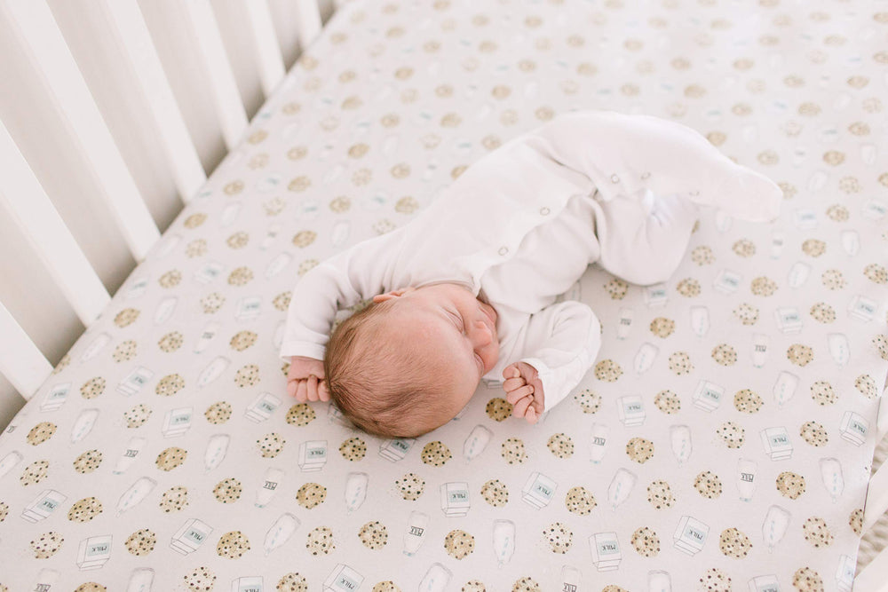 Copper Pearl wash-durable crib sheet resists fading after frequent laundering