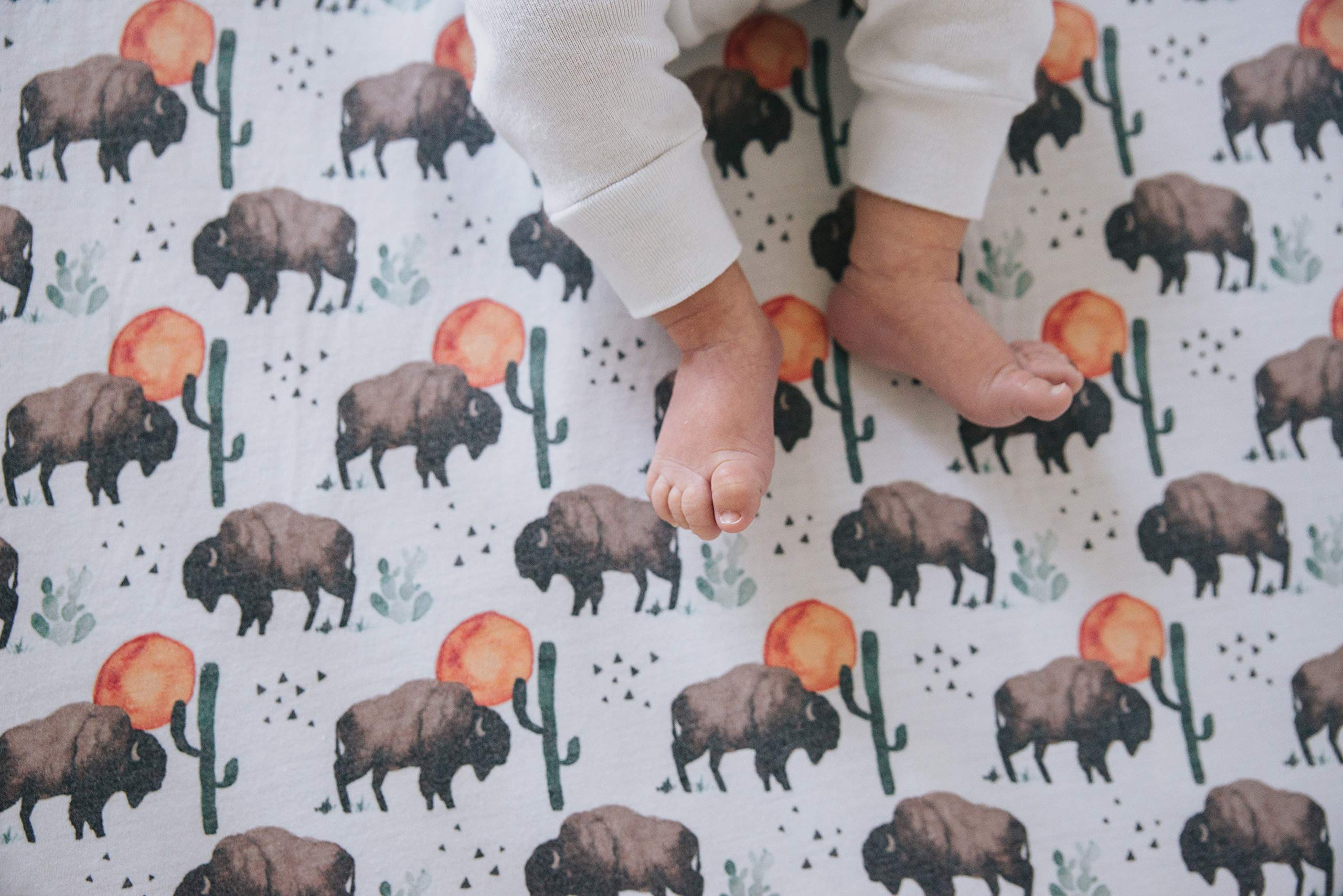 Copper Pearl premium knit crib sheet wash-durable material stands up to repeated laundering
