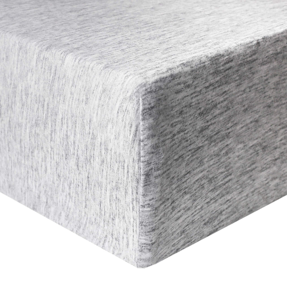 Copper Pearl premium knit crib sheets Asher soft fabric closeup shows breathable comfort for baby sleep.