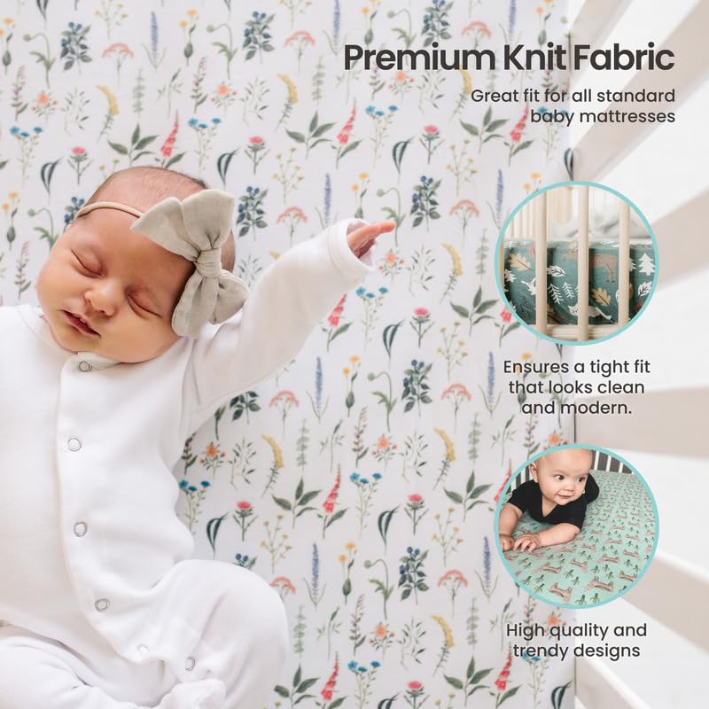 Copper Pearl Trout crib sheet in gift-ready packaging appeals to new parents.