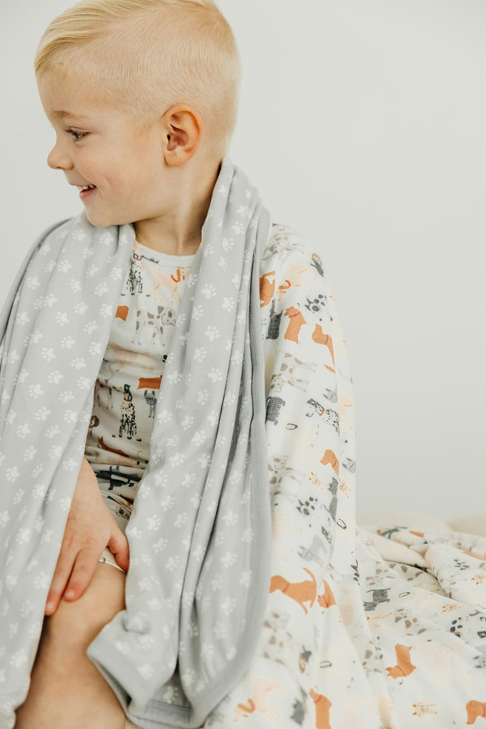 Copper Pearl Rufus blanket features modern design coordinates with nursery decor.