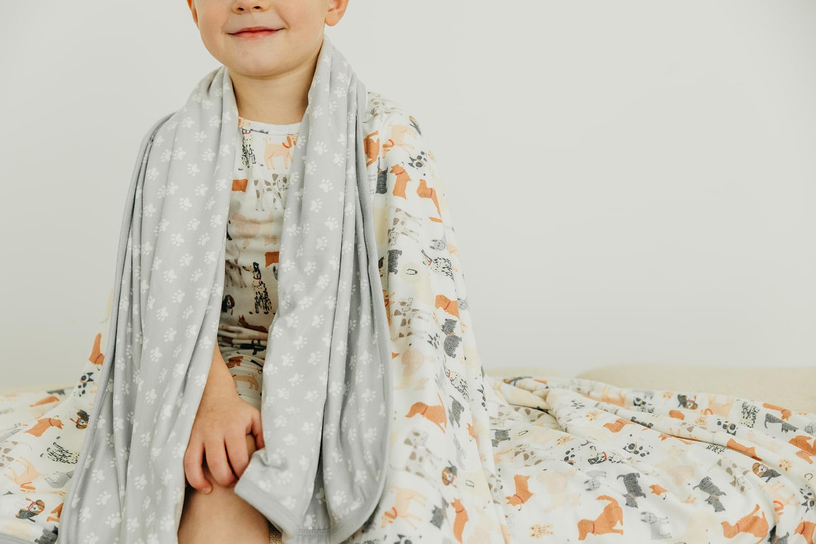 Copper Pearl Rufus blanket shows durable knit and easy-care fabric.