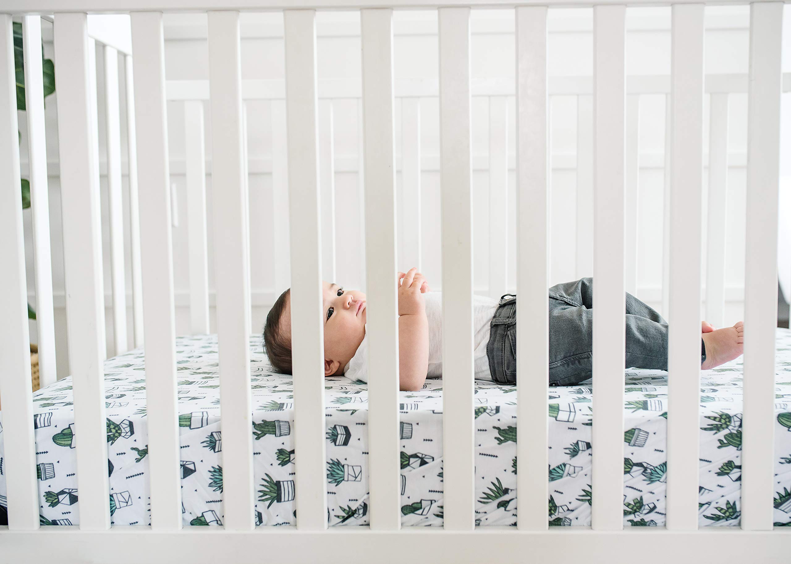 Copper Pearl Shiloh knit crib sheet packaged as a thoughtful gift.