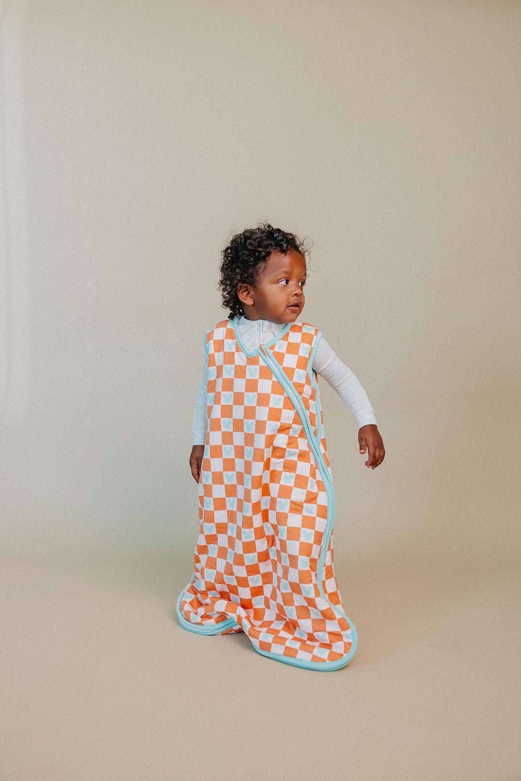 Copper Pearl sleep bag 3-layer knit fabric closeup shows softness and gentle stretch.