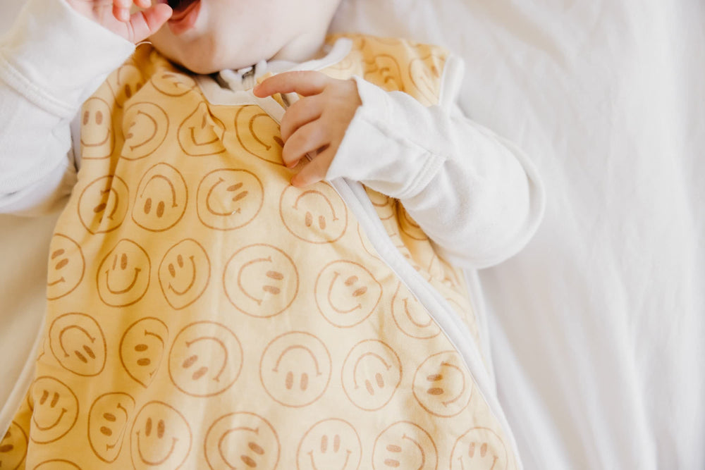 Copper Pearl Sleep Sack trendy prints elevate nursery style.