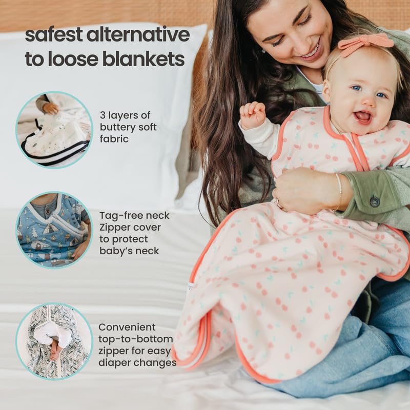Copper Pearl Sleep Sack size 0-6m demonstrates snug fit for newborns