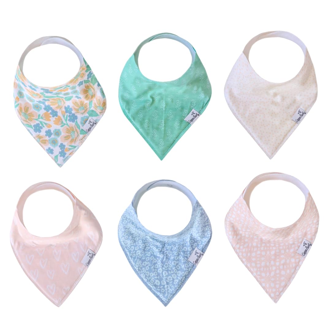 Copper Pearl Sophie Set bib pattern closeup with stylish print for everyday drool