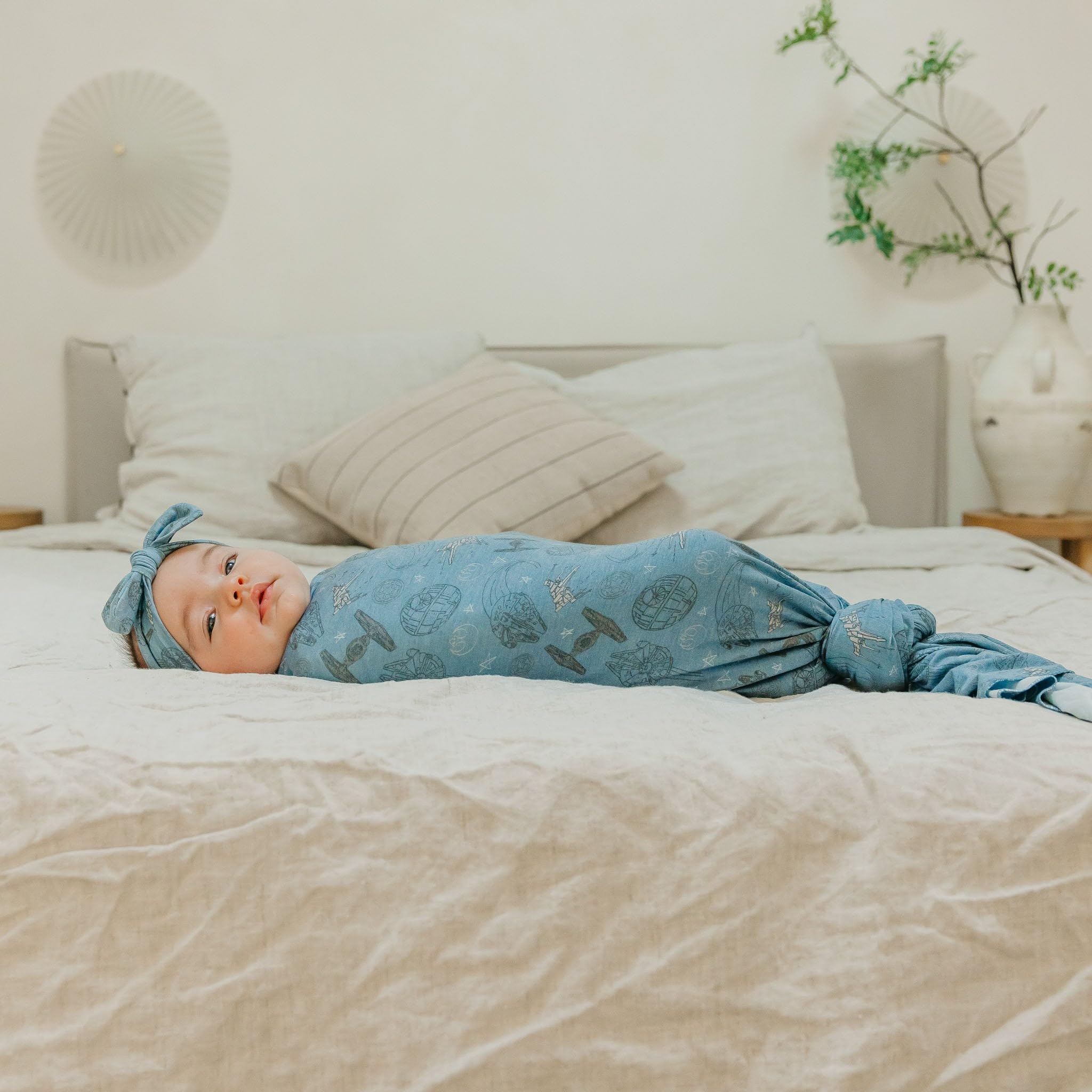 Copper Pearl Starships soft-knit fabric closeup highlighting breathable comfort