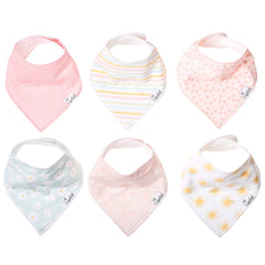 Copper Pearl Sunny Set bibs front view showing soft cotton and vibrant print for daily wear