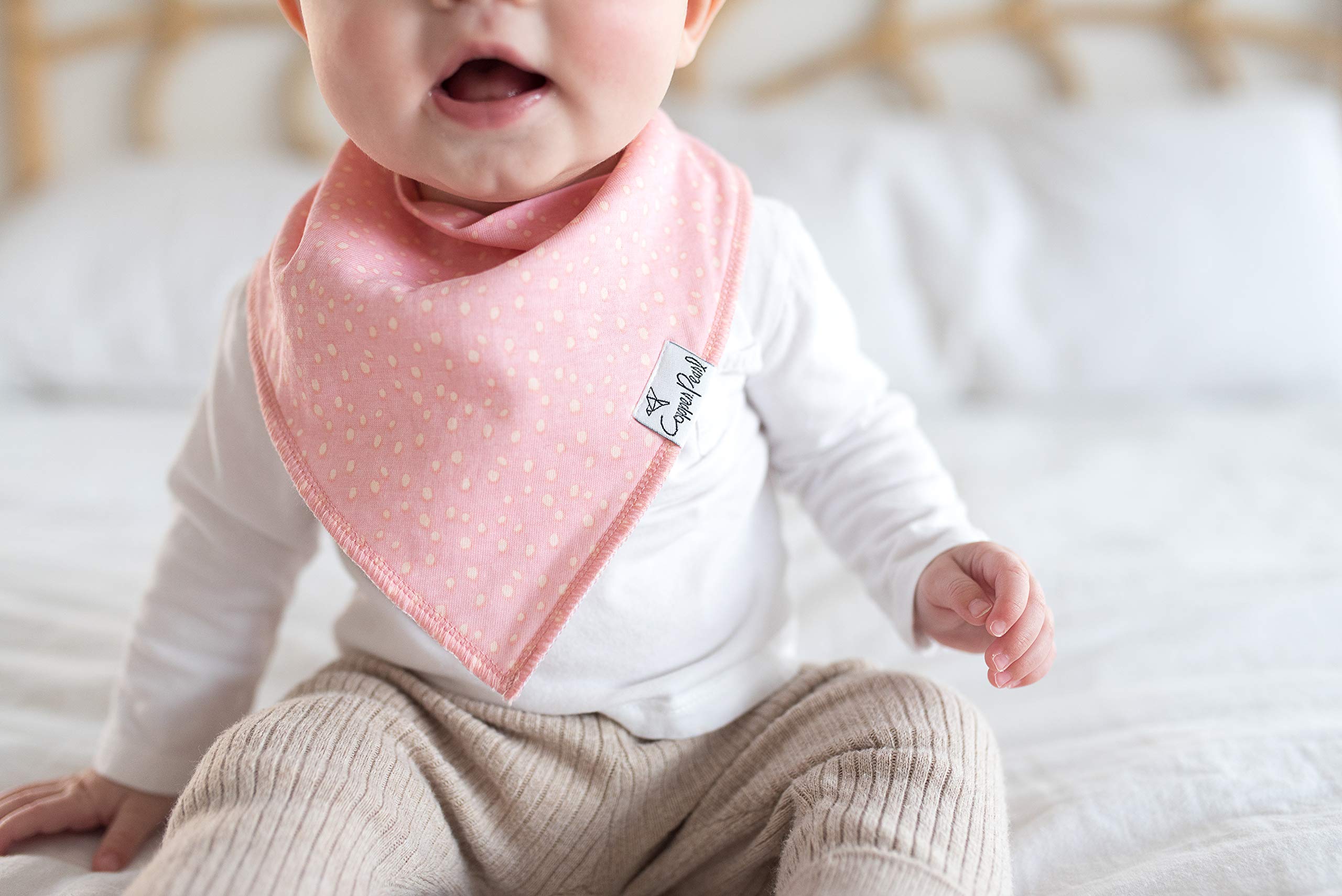 Copper Pearl Sunny Set travel-friendly bibs for messier outings