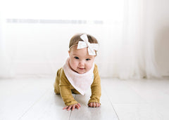 Copper Pearl Sunny Set bibs with fleece backing for added absorbency