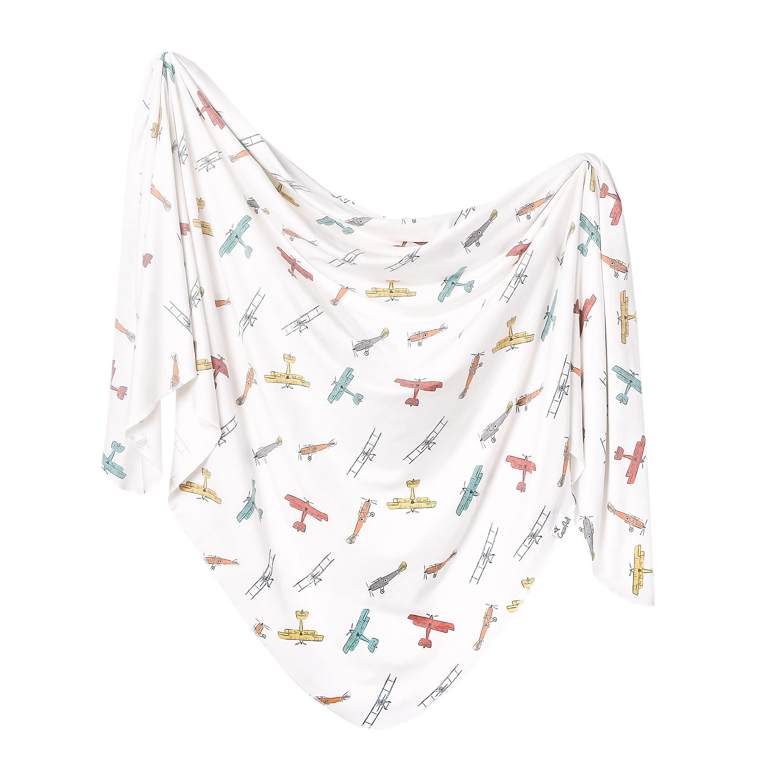 Copper Pearl Large Premium Knit Swaddle Ace flatlay highlighting versatile 46x46 blanket use